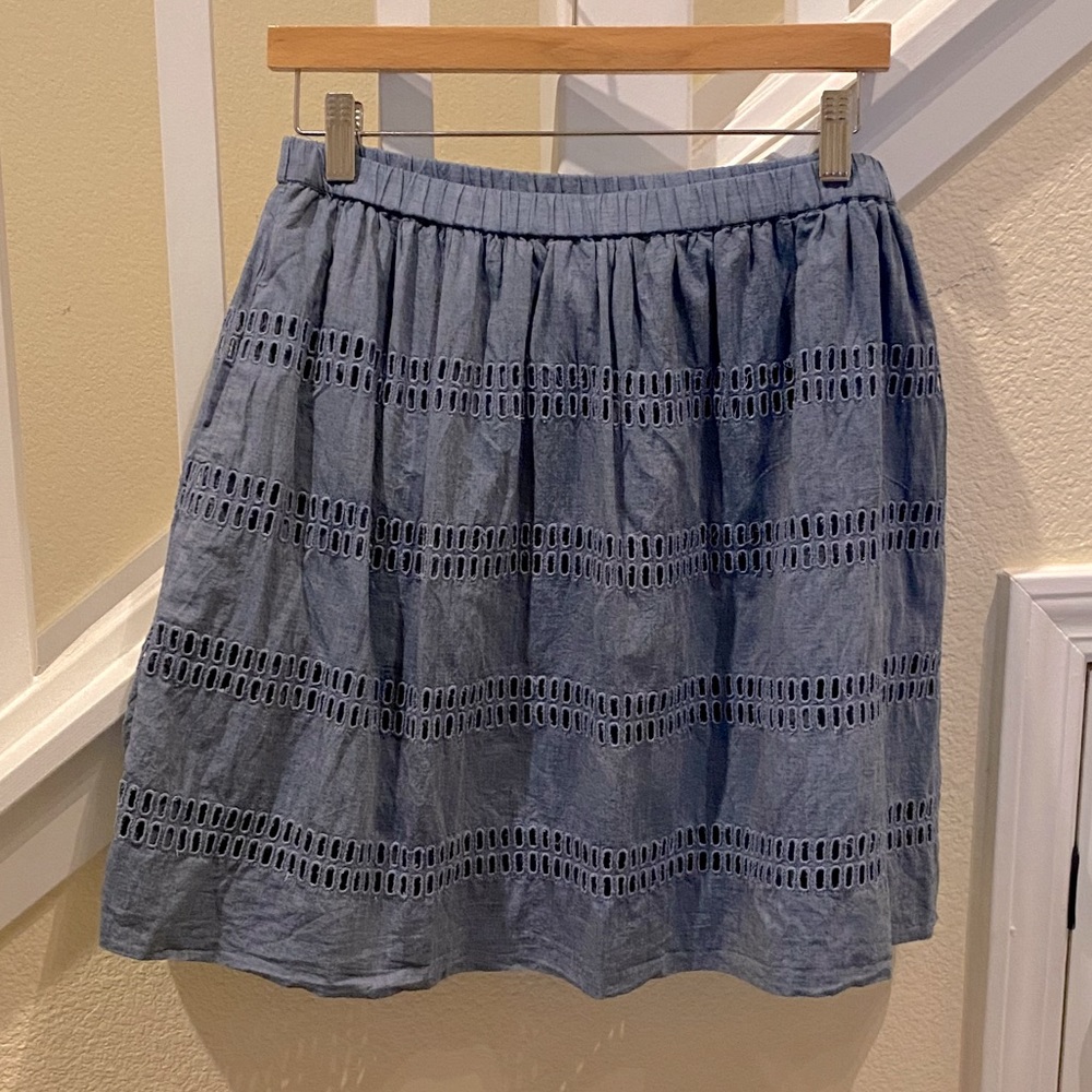 Gap Chambray Eyelet Skirt